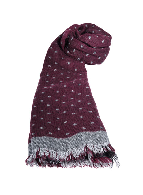 MEN'S MANETTI SCARF CASUAL  BORDEAUX GREY