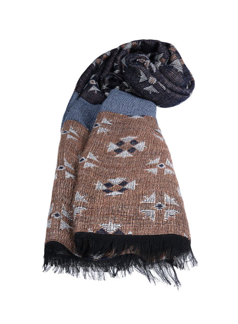 MEN'S MANETTI SCARF CASUAL  BLUE RUST L.BLUE