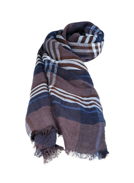 MEN'S MANETTI SCARF CASUAL  GREY BLUE BROWN