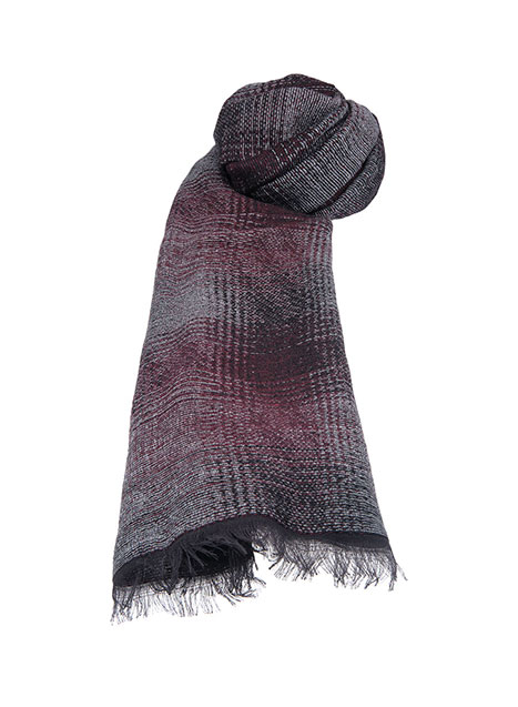 MEN'S MANETTI SCARF CASUAL  BORDEAUX GREY