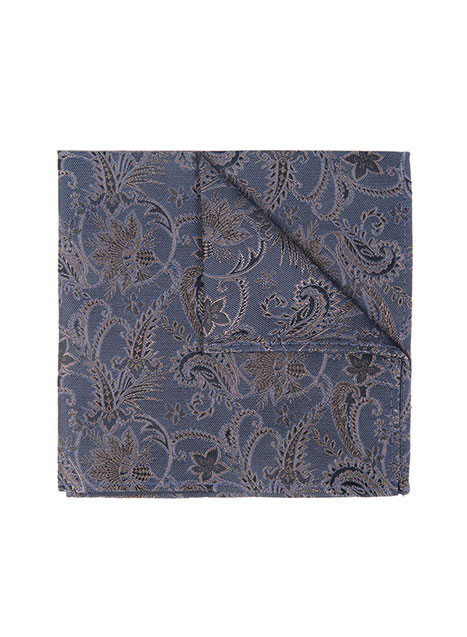 MEN'S MANETTI POCKET SQUARES FORMAL  BLUE BROWN