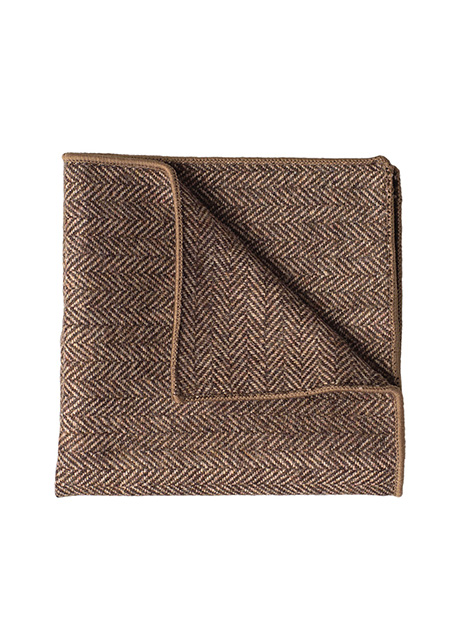 MEN'S MANETTI POCKET SQUARES FORMAL  FANGO