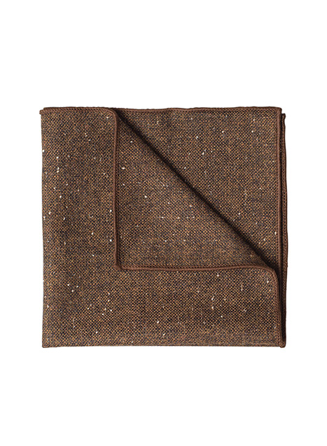 MEN'S MANETTI POCKET SQUARES FORMAL  CAMEL BLACK