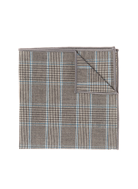 MEN'S MANETTI POCKET SQUARES FORMAL  GREY BLUE
