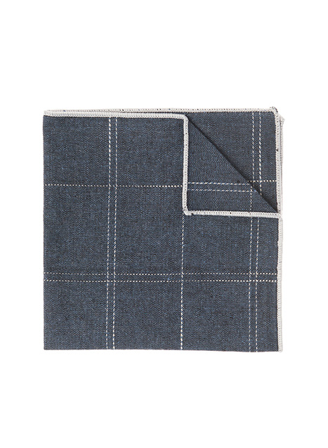 MEN'S MANETTI POCKET SQUARES FORMAL  INDIGO