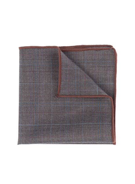 MEN'S MANETTI POCKET SQUARES FORMAL  GREY BEIGE
