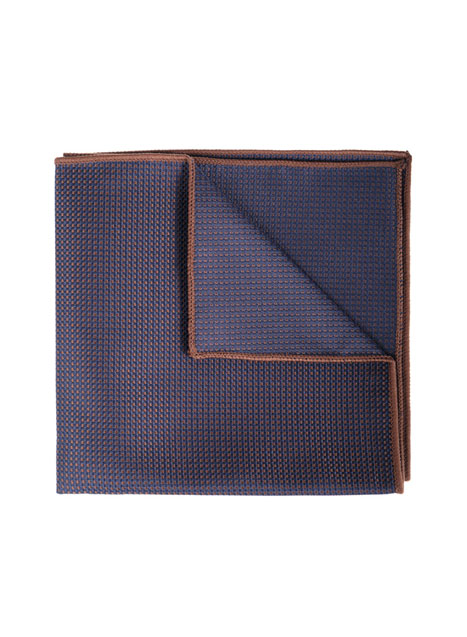 MEN'S MANETTI POCKET SQUARES FORMAL  BROWN BLUE