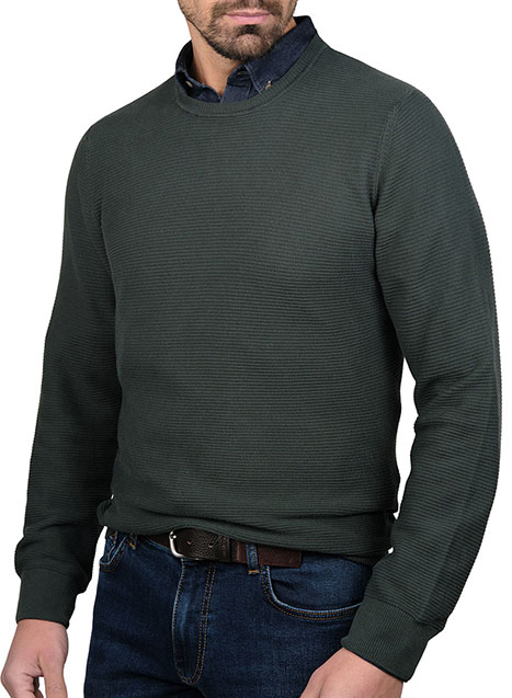 Ανδρικό Πουλόβερ Manetti garment dye casual petrol green