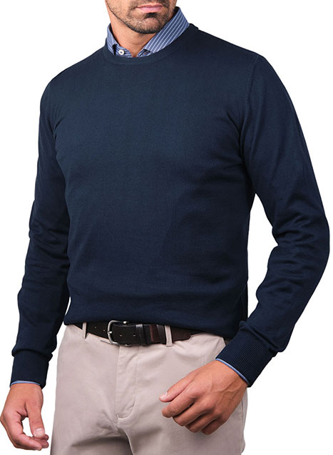Ανδρικό Πουλόβερ Manetti garment dye casual night blue