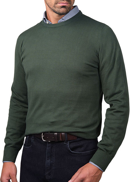 Ανδρικό Πουλόβερ Manetti garment dye casual green