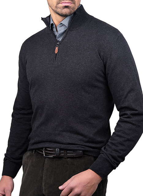 MEN'S ΠΟΥΛΟΒΕΡ HALF ZIP MANETTI CASUAL  OIL
