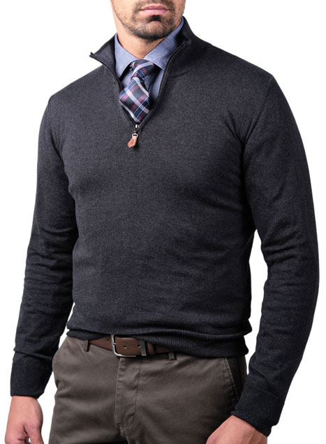 MEN'S ΠΟΥΛΟΒΕΡ HALF ZIP MANETTI CASUAL  OIL