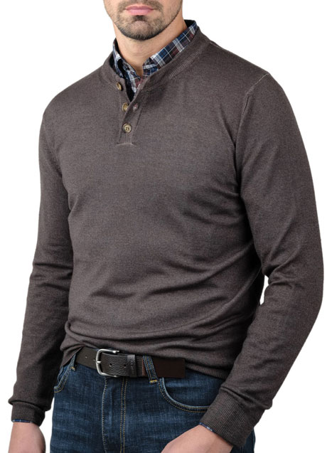 MEN'S HENLEY ΠΟΥΛΟΒΕΡ MANETTI CASUAL  MORO
