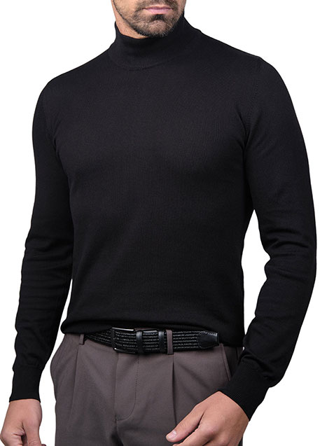 MEN'S HI-NECK ΠΟΥΛΟΒΕΡ MANETTI CASUAL  BLACK