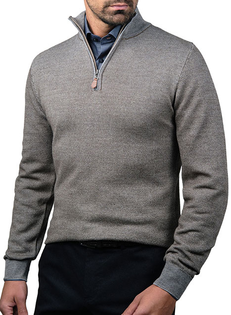 MEN'S ΠΟΥΛΟΒΕΡ HALF ZIP MANETTI CASUAL  CASTORO