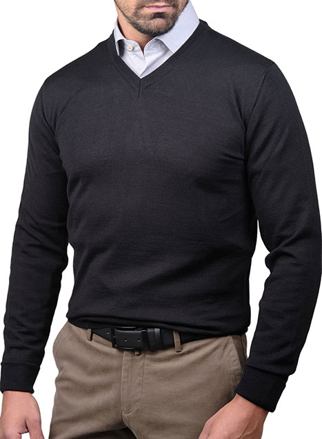 Ανδρικό Πουλοβερ v neck Manetti casual black