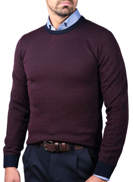 Ανδρικό Πουλόβερ Manetti casual bordeaux