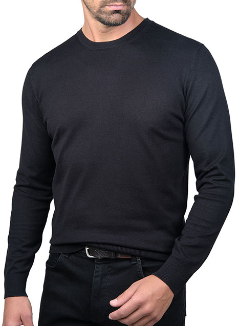 Ανδρικό Πουλόβερ λαιμόκοψη Manetti casual black