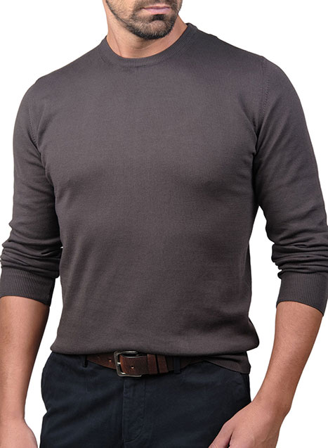 Ανδρικό Πουλόβερ Manetti garment dye casual chestnut brown