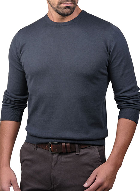 Ανδρικό Πουλόβερ Manetti garment dye casual anthracite