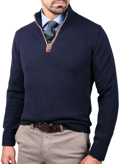 Ανδρικό Πουλόβερ Manetti casual blue