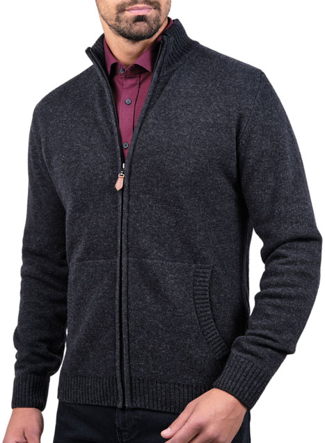 Ανδρικό Ζακέτα με φερμουάρ Manetti casual dark grey