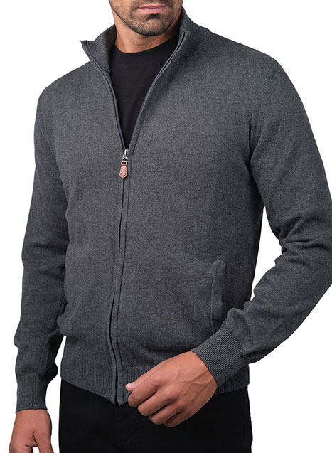 Ανδρικό Ζακέτα με φερμουάρ Manetti casual grey melanze