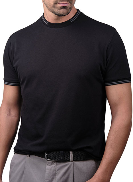 Ανδρικό Piquet tshirt Manetti casual black