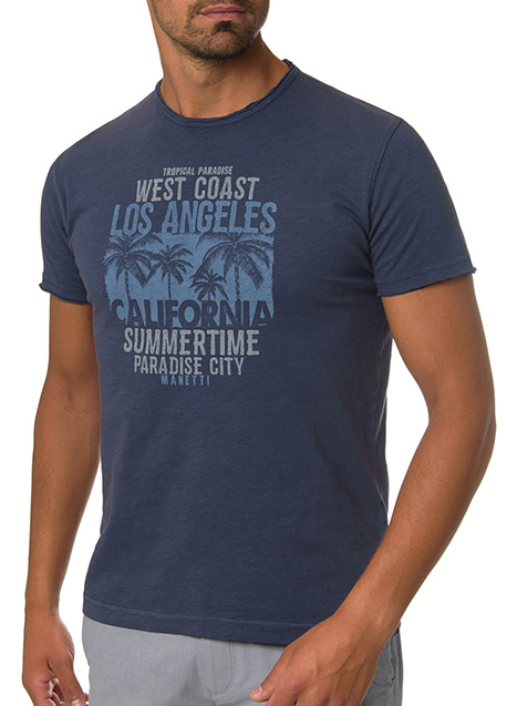 Ανδρικό T-Shirt Manetti casual dark blue