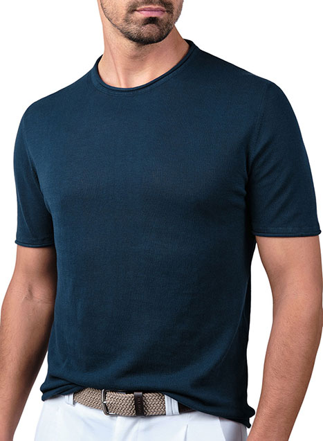 MEN'S ΠΛΕΚΤΟ TSHIRT MANETTI CASUAL  BLUE