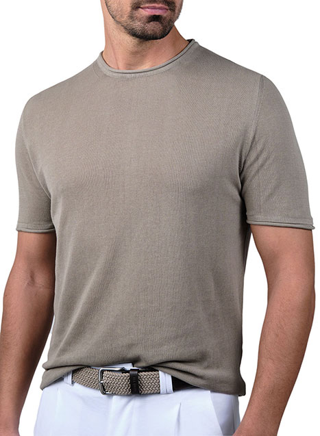 MEN'S ΠΛΕΚΤΟ TSHIRT MANETTI CASUAL  DESERT