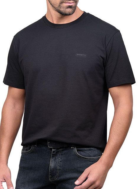 MEN'S TSHIRT MANETTI KONTO MANIKI CASUAL  BLACK