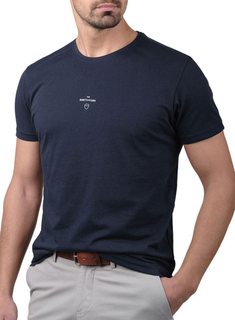 Ανδρικό T-shirt κοντό μανίκι Manetti casual blue