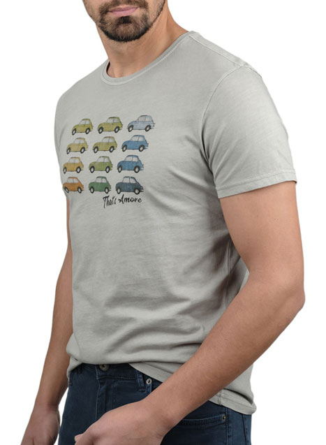 Ανδρικό T-shirt κοντό μανίκι Manetti casual stone grey