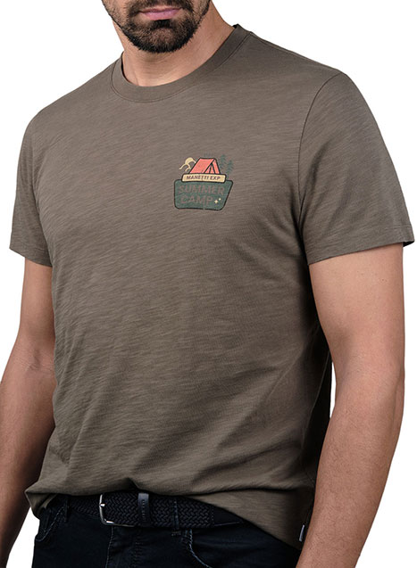 Ανδρικό T-Shirt Manetti casual khaki brown