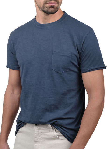 Ανδρικό T-shirt κοντό μανίκι Manetti casual indigo