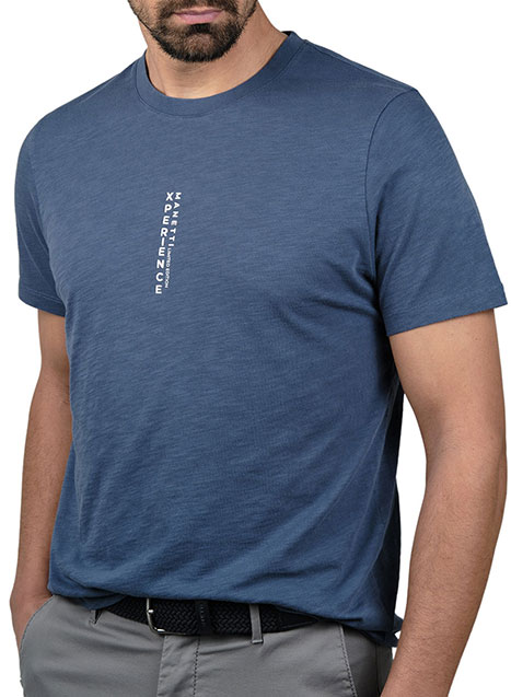 Ανδρικό T-Shirt Manetti casual indigo