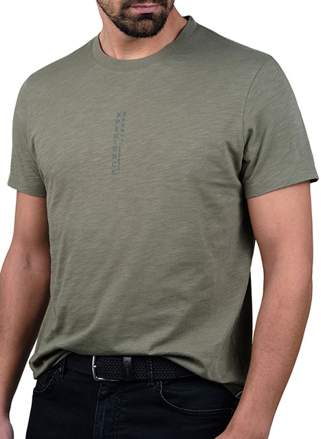Ανδρικό T-Shirt Manetti casual khaki