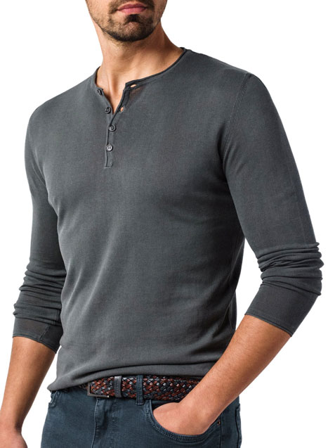 Ανδρικό Πλεκτό Henley Manetti casual piombo