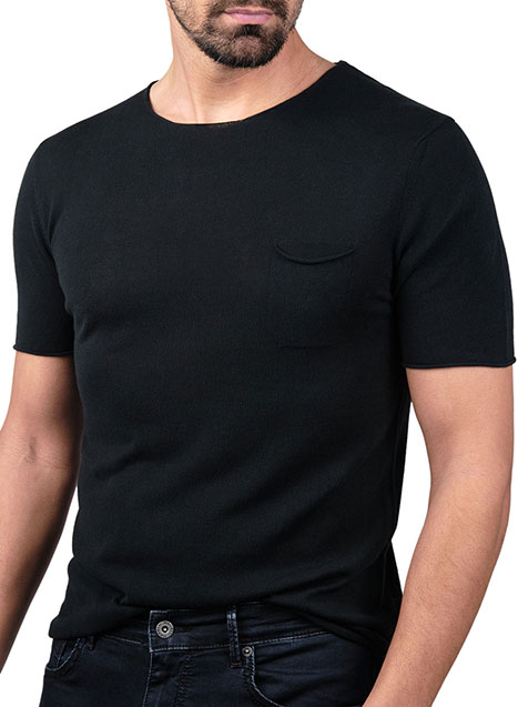 MEN'S ΠΛΕΚΤΟ TSHIRT MANETTI CASUAL  BLACK