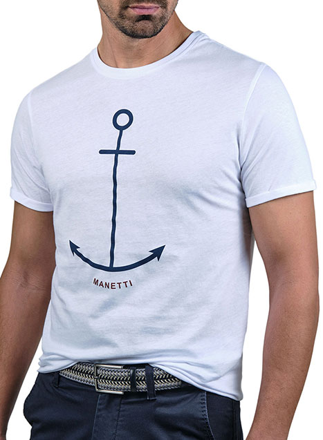 MEN'S TSHIRT MANETTI CASUAL  WHITE