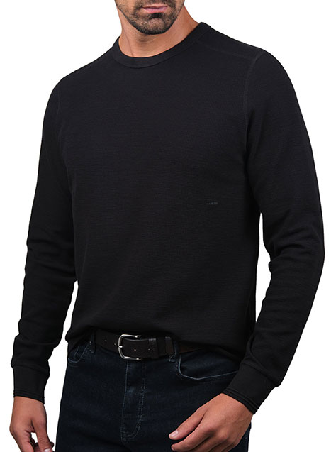 MEN'S T-SHIRT ΜΑΚΡΥ ΜΑΝΙΚΙ MANETTI CASUAL  BLACK