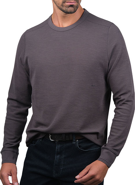 MEN'S T-SHIRT ΜΑΚΡΥ ΜΑΝΙΚΙ MANETTI CASUAL  KHAKI