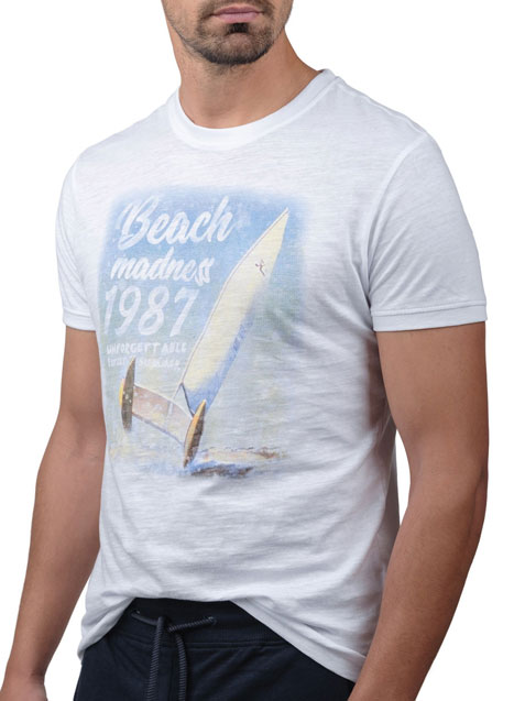 Ανδρικό T-shirt κοντό μανίκι Manetti casual white