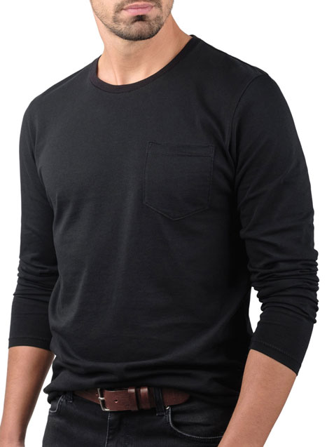 Ανδρικό Μπλούζα μακρύ μανίκι Manetti casual black