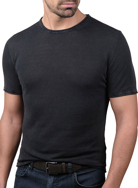 Ανδρικό Νημάτινο tshirt Manetti casual black