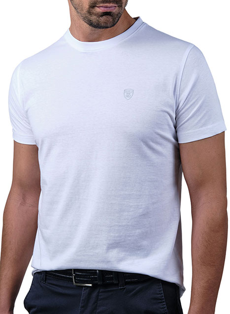 MEN'S T-SHIRT ΚΟΝΤΟ ΜΑΝΙΚΙ MANETTI CASUAL  WHITE