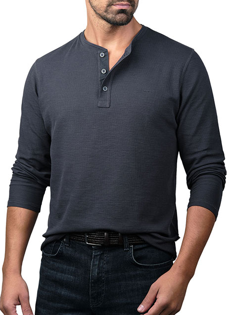 MEN'S HENLEY MANETTI CASUAL  ANTHRACITE