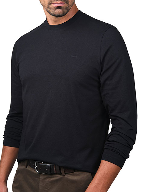 Ανδρικό T-shirt μακρυ μανικι Manetti casual black