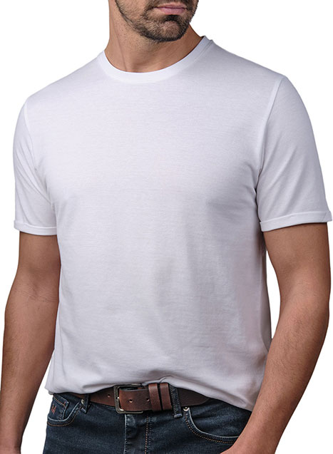 Ανδρικό T-shirt piquet Manetti casual white